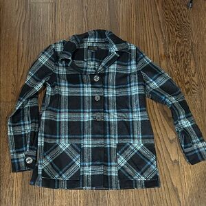 Pendleton Black & Blue Plaid 49er button up jacket like new S